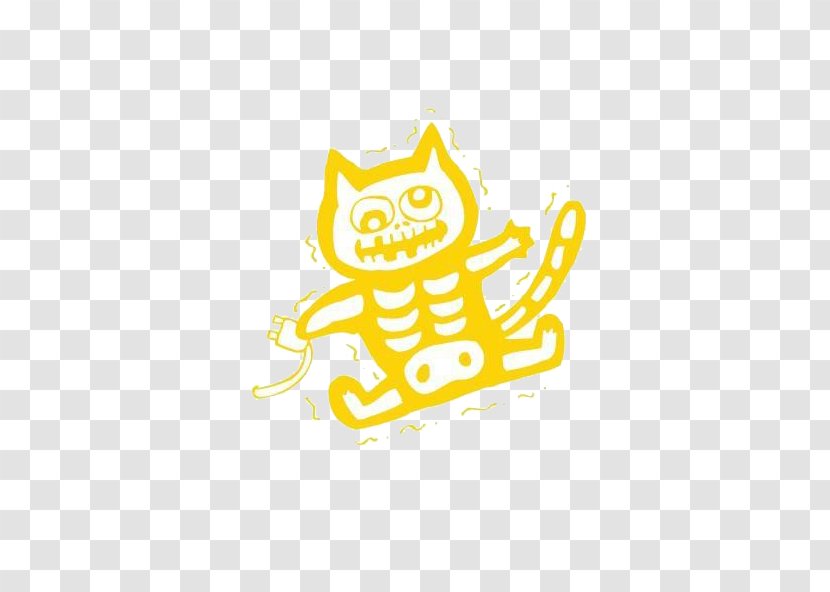 Electrical Injury Cartoon Logo - Material - Yellow Electric Shock Cat Transparent PNG