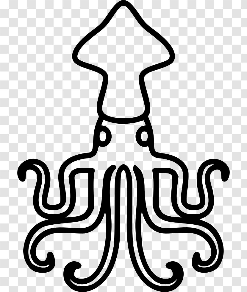 Squid As Food Seafood Crab Octopus - Line Art Transparent PNG