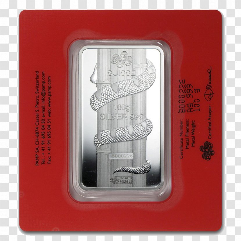 PAMP Silver Switzerland Bullion Gold - Ingot - Colored Transparent PNG