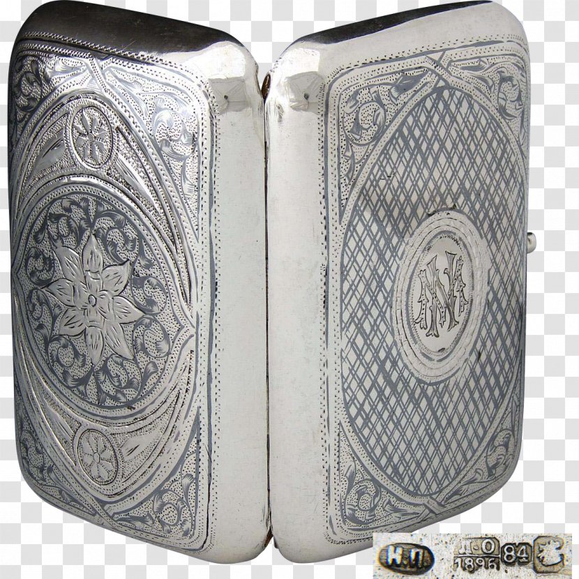 Sterling Silver Niello Cigar Case Cigarette Transparent PNG