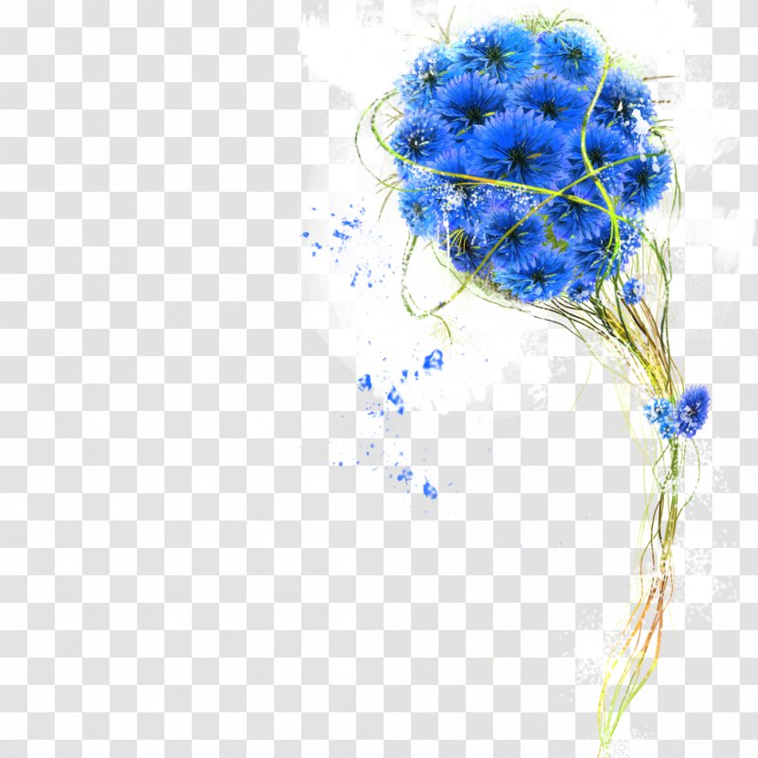 Flower Bouquet Blue - Coreldraw Transparent PNG