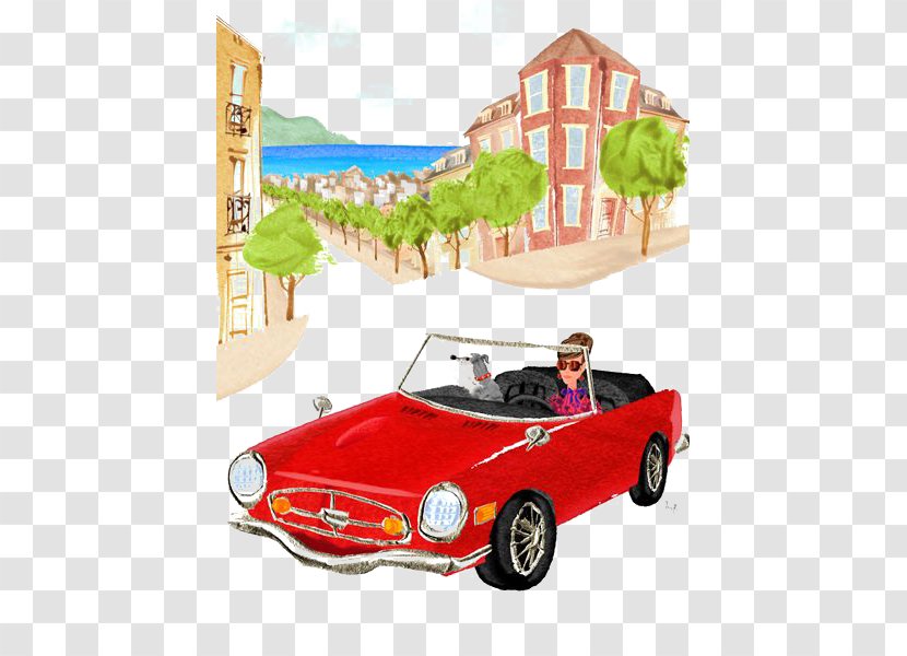 Illustrator Driving Illustration - Cartoon - Drive To The Beach Transparent PNG