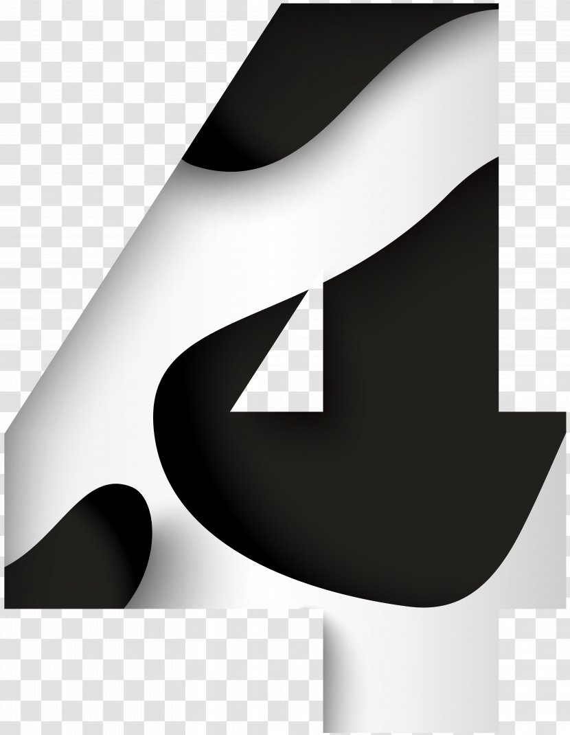 Logo Brand Black And White Font - Product Design - Number Four Clip Art Image Transparent PNG