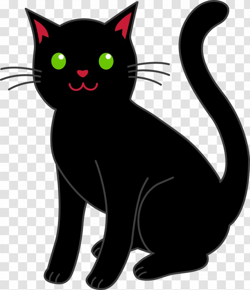 Kitten Bombay Cat Black Clip Art - Mammal Transparent PNG