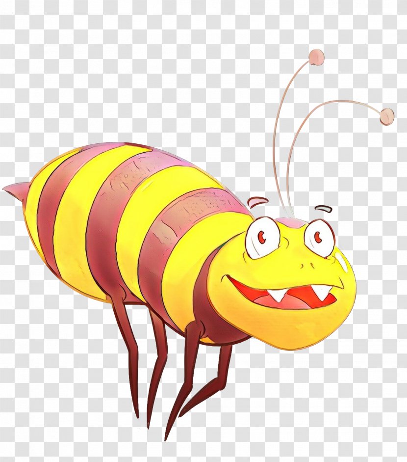 Cartoon Honeybee Insect Clip Art Membrane-winged - Pollinator Bee Transparent PNG