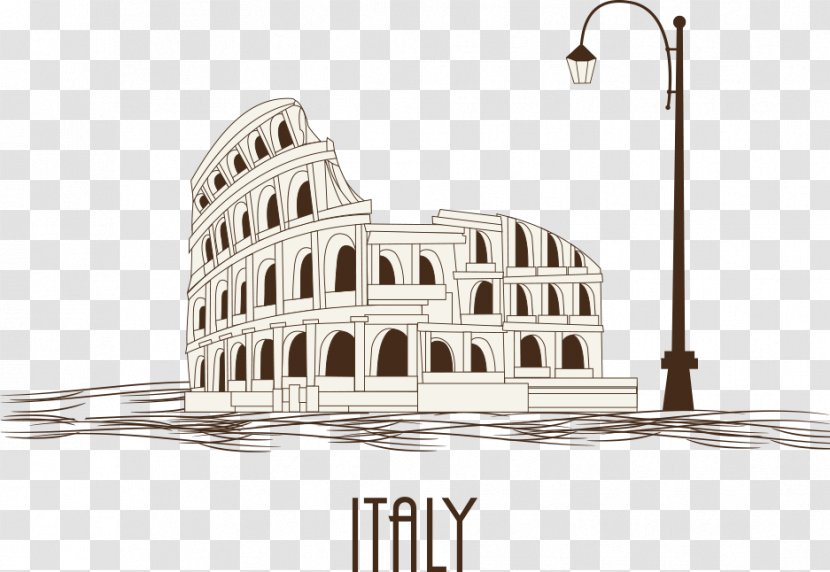 Colosseum Illustration - Brand - Vector With Street Transparent PNG