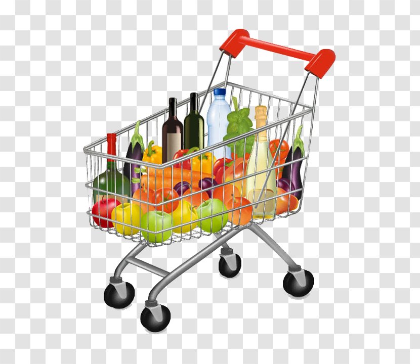 Supermarket Shopping Cart Grocery Store Illustration Transparent PNG
