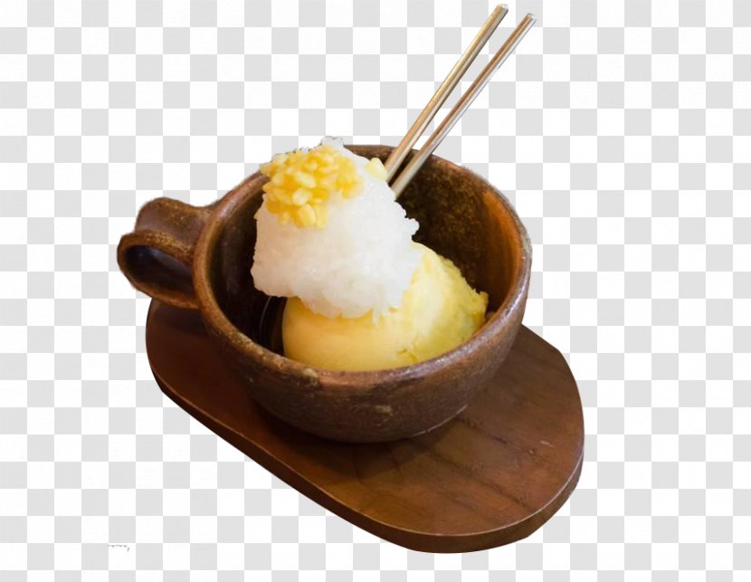 Ice Cream Coconut Milk Sorbet Bowl Tableware - The Wooden Was Served With And Jelly Transparent PNG