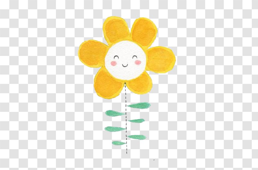 Flower Happiness Art Clip - Watercolor - Yellow Sunflower Transparent PNG