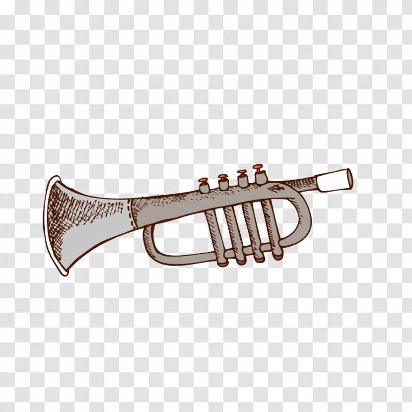 Musical Instrument Trumpet Flute - Frame - Painted Instruments Vector Transparent PNG