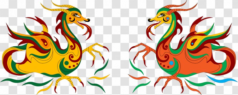 Chinese Calendar Dragon - Date - Vector Hand Colored Transparent PNG