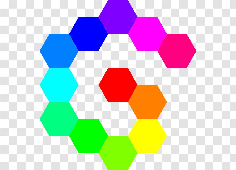 Hexagonal Tiling Clip Art - Colored Hexagon Transparent PNG
