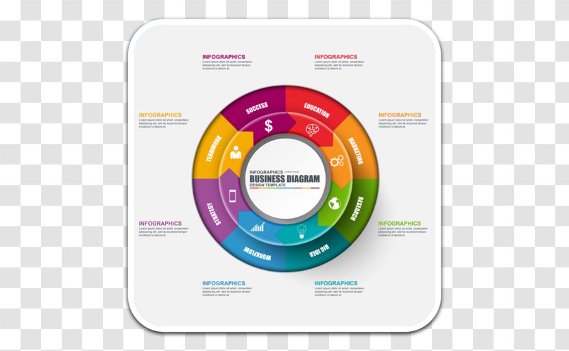 Infographic Vector Graphics Diagram Business Process Design - Pie Chart - Abscure Transparent PNG