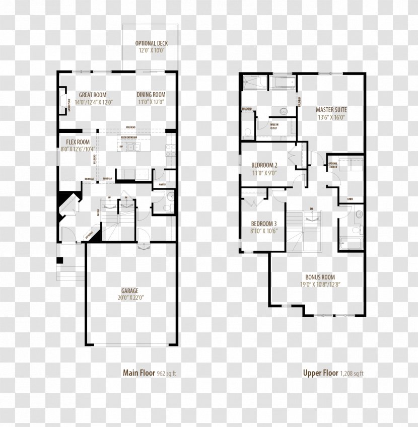 Floor Plan House Bedroom Home Garage - Area Transparent PNG