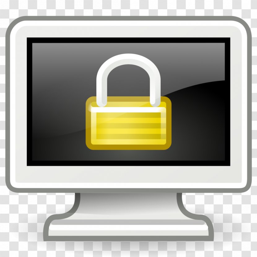Lock Screen Computer Monitors - Yellow - Gnome Transparent PNG