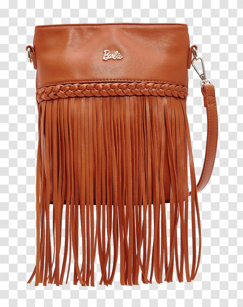 Handbag Leather Messenger Bag Tassel - Fashion Accessory - Barbie Brown Transparent PNG