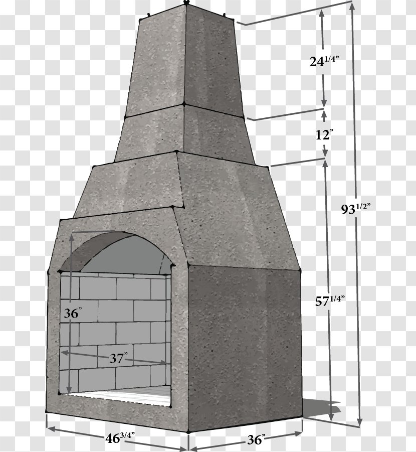 Outdoor Fireplace Hearth Firebox Chimney - House Transparent PNG