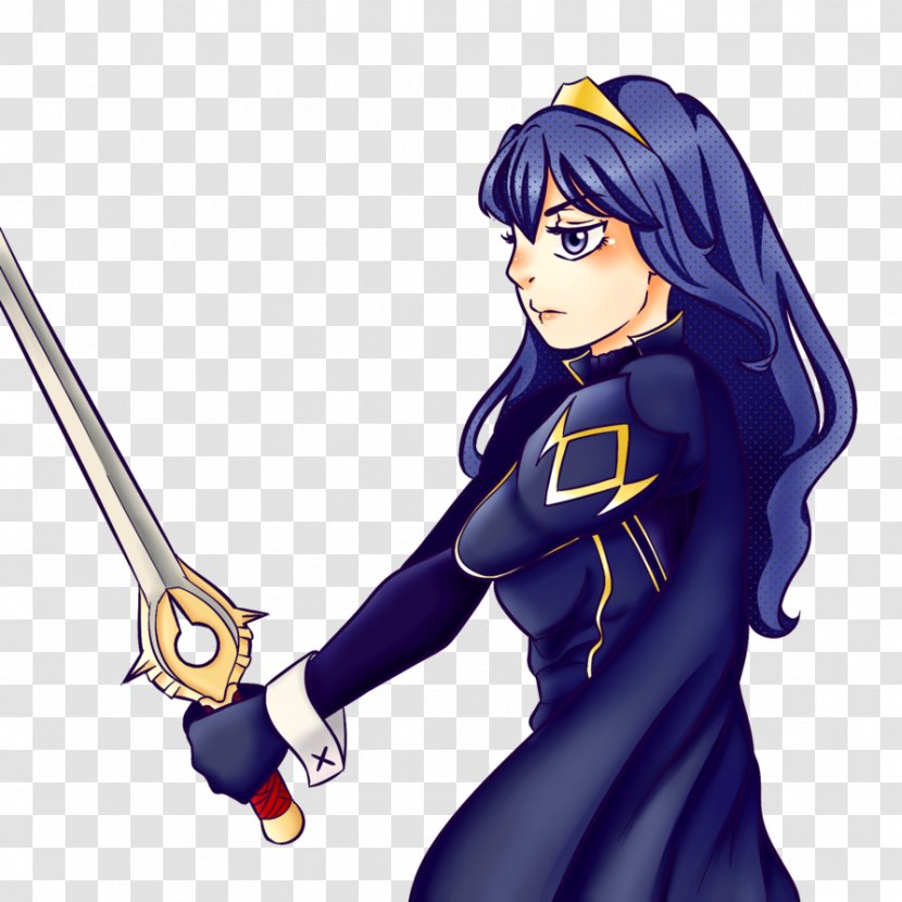 Cobalt Blue Illustration Black Hair Weapon - Cartoon - Roy Fire Emblem Transparent PNG