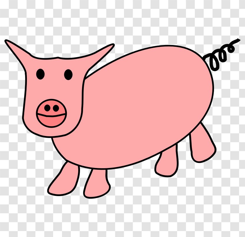 Domestic Pig Clip Art Image Porky - Line Transparent PNG