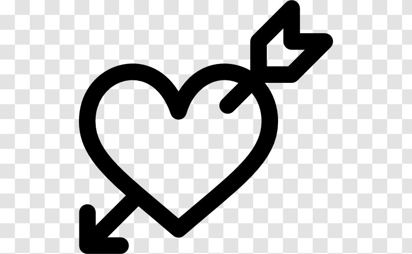 Symbol Area Heart Clip Art - Black And White - Cupid Transparent PNG