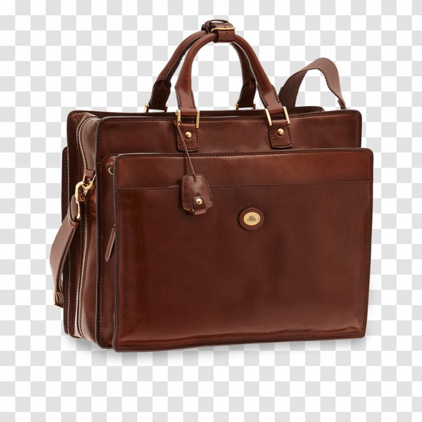Briefcase Leather Tote Bag Hand Luggage - Brown Transparent PNG