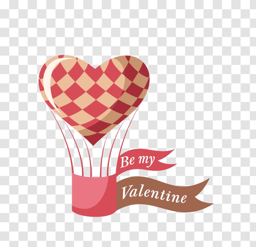 Valentines Day Heart Illustration - Frame - Heart-shaped Hot Air Balloon Transparent PNG