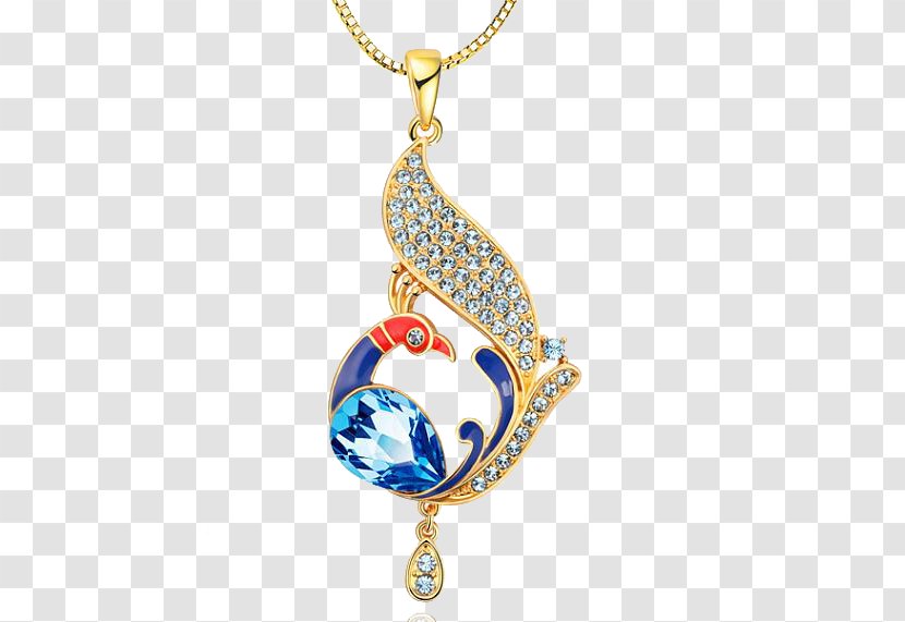 Necklace Locket Pendant Gemstone - Peacock Transparent PNG