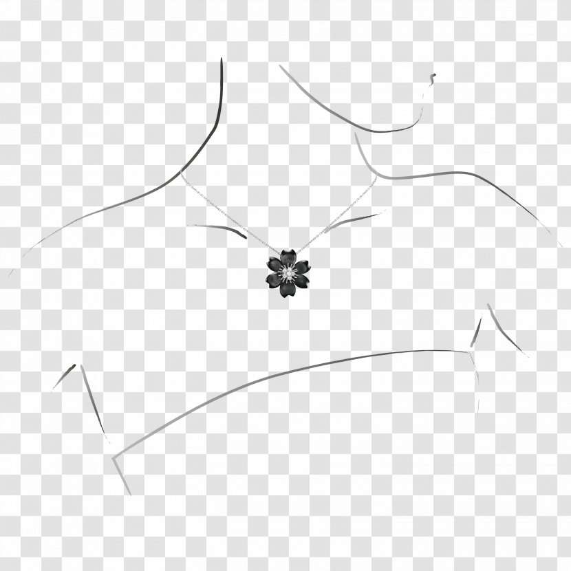 Necklace Drawing White - Invertebrate Transparent PNG