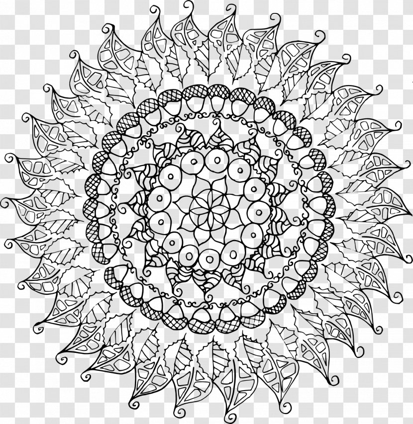 Flowers And Floral Patterns: 60 Full Page Line Drawings Ready For Coloring Book Mandala - Visual Arts - Flower Transparent PNG