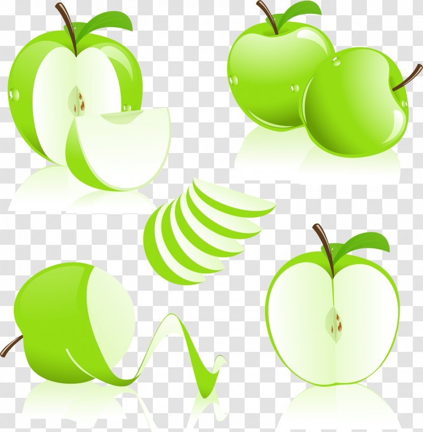 Apple Graphic Design Clip Art - Scalable Vector Graphics - Painted Green Transparent PNG