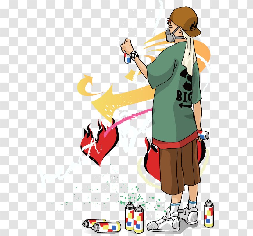 Graffiti Download Illustration - Cartoon - Teenager Vector Material Transparent PNG