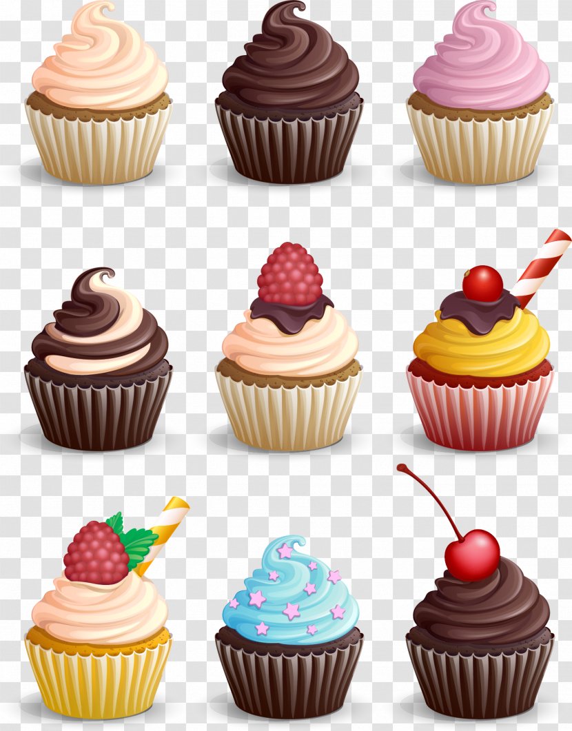 Cupcake Muffin Chocolate - Baking - Nine Cupcakes Transparent PNG