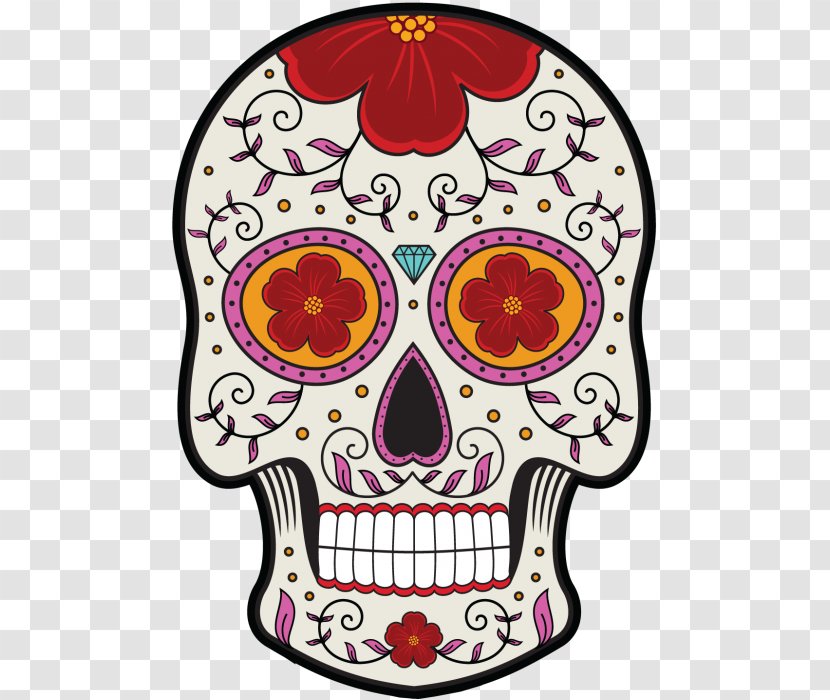 Calavera Mexican Cuisine Skull And Crossbones Death Day Of The Dead - Pink - Vecteur Transparent PNG