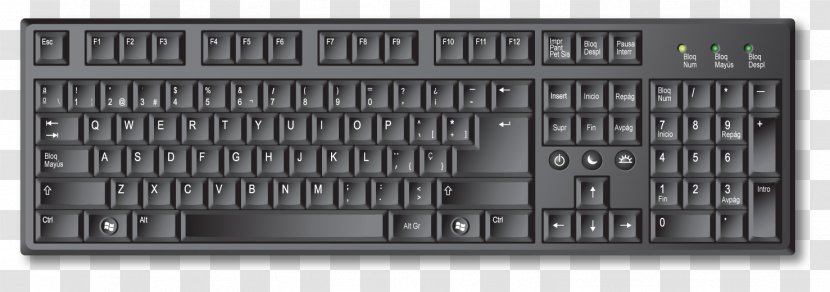 Computer Keyboard Numeric Keypads Space Bar Clip Art Transparent PNG