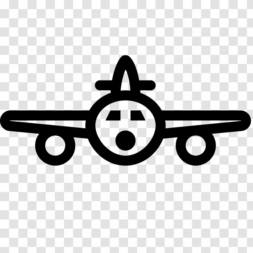Airplane Symbol Clip Art - Black And White Transparent PNG