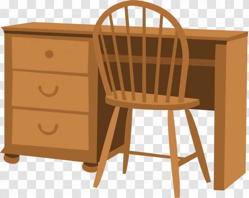 Furniture Desk Chair Illustration - Office - Table Vector Element Transparent PNG