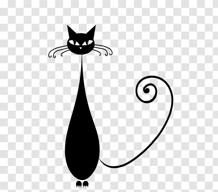 Black Cat Kitten Silhouette - Monochrome Photography - Sitting Buckle Material Transparent PNG