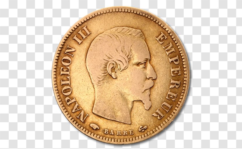 Gold Coin France French Franc - Napol%c3%a9on Transparent PNG