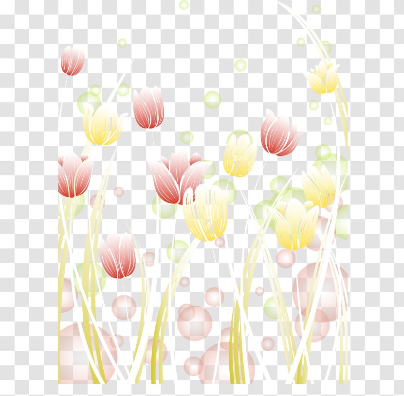 Silhouette Tulip - Flower - Korean Decorative Pattern Background Material Transparent PNG