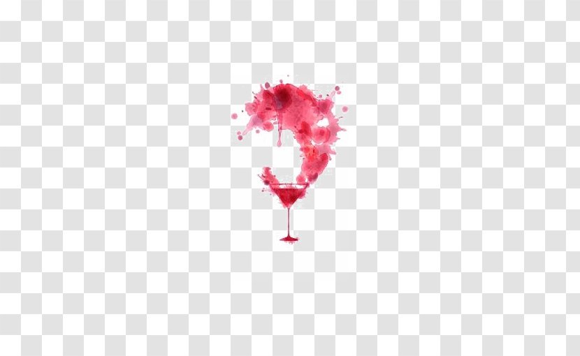Cocktail Wine Watercolor Painting Transparent PNG