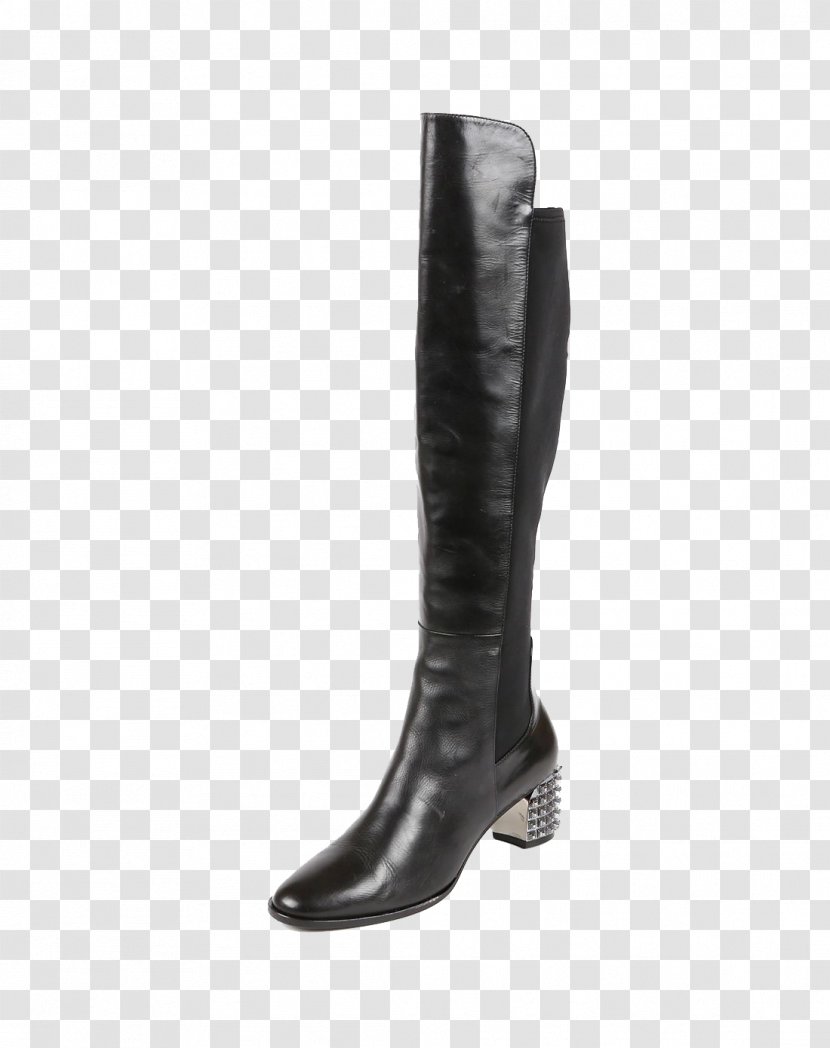 Cattle Leather Riding Boot - Flower - Black Cow Boots Gaotong Transparent PNG