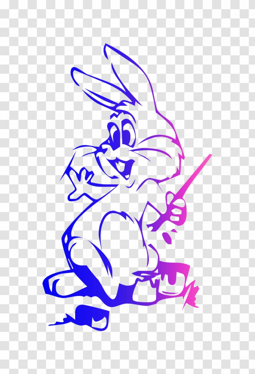 Clip Art Illustration Graphic Design Line Cartoon - Rabbit Transparent PNG
