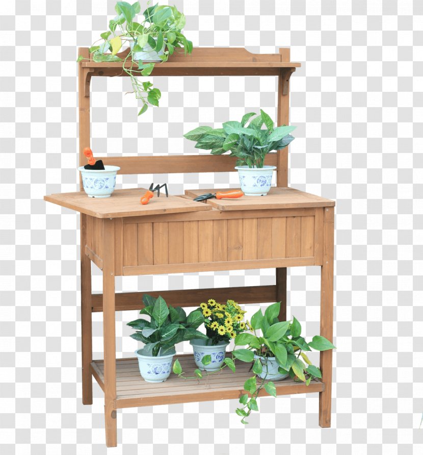 Table Shelf Potting Bench Garden - Gardening - Work Transparent PNG