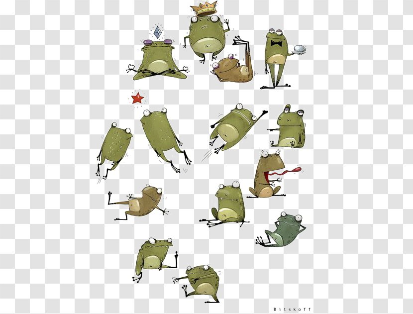 Frog Drawing Illustration - Military Camouflage Transparent PNG
