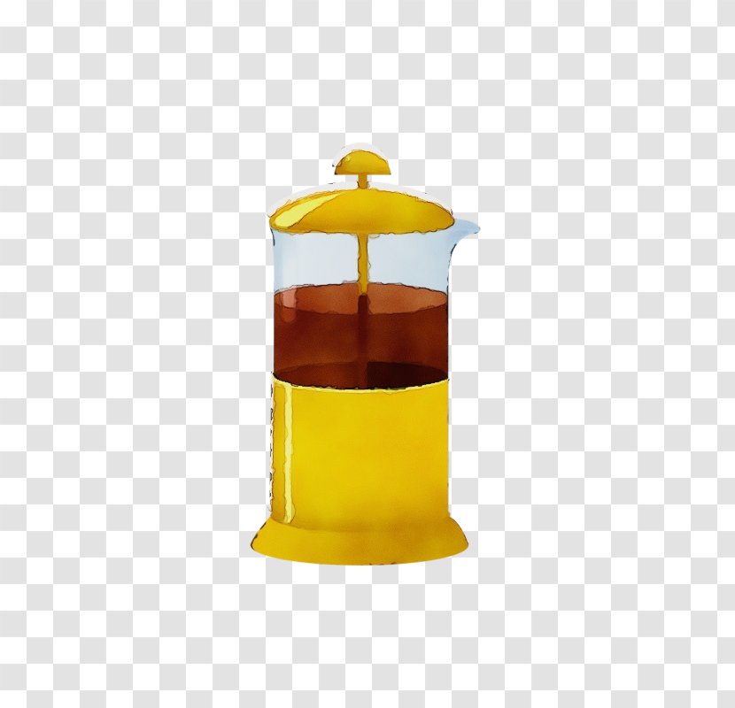 Yellow Design Cylinder - Wet Ink - Liquid French Press Transparent PNG