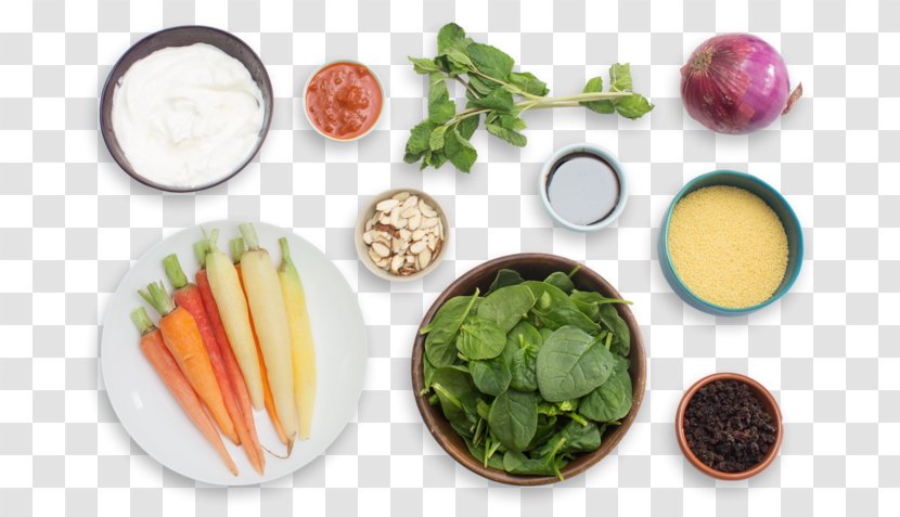 Vegetarian Cuisine Carrot Salad Couscous Leaf Vegetable - Harissa - Zante Currant Transparent PNG