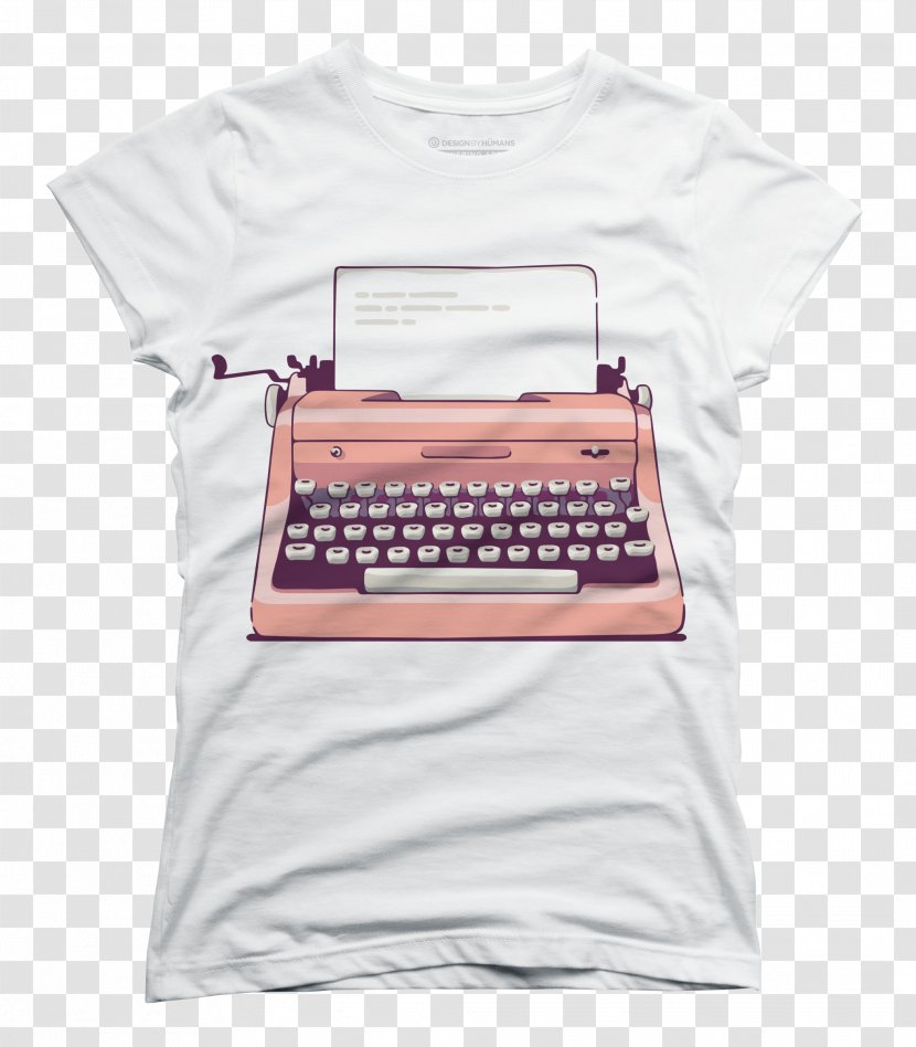 T-shirt Clothing Sleeve Pink Beige - Typewriter Transparent PNG