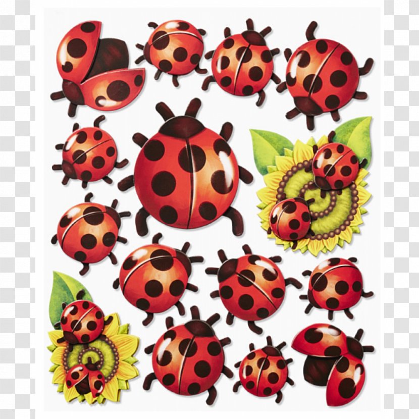 Ladybird Beetle 3 D Sticker Big, Dinosaurs 3D XXL Wall Decal - Orange - 3d Transparent PNG
