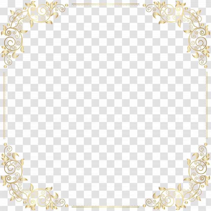 Yellow Placemat Pattern - Deco Border Frame Clip Art Transparent PNG