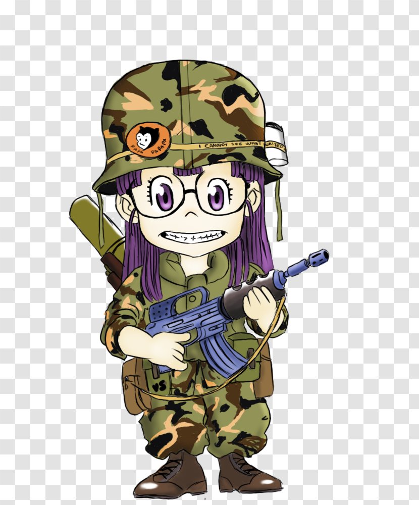 Drawing Arale Norimaki Cartoon Paper - Female - Army Transparent PNG